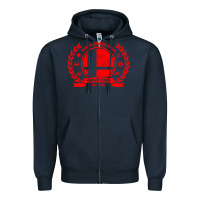 Navy super smash bros smash club Zipper Hoodie - linhVisuals