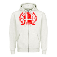 Oatmeal Heather super smash bros smash club Zipper Hoodie - linhVisuals