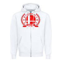 White super smash bros smash club Zipper Hoodie - linhVisuals