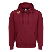 Burgundy University of Maryland, College Park, Zipper Hoodie - linhVisuals