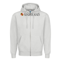 Dove Grey University of Maryland, College Park, Zipper Hoodie - linhVisuals