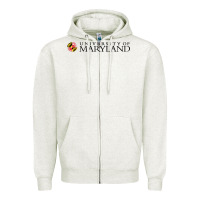 Oatmeal Heather University of Maryland, College Park, Zipper Hoodie - linhVisuals