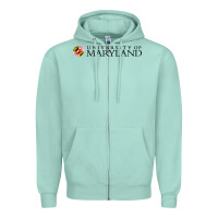 Seafoam University of Maryland, College Park, Zipper Hoodie - linhVisuals