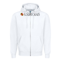 White University of Maryland, College Park, Zipper Hoodie - linhVisuals