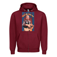 Burgundy the buck owens collection Zipper Hoodie - linhVisuals