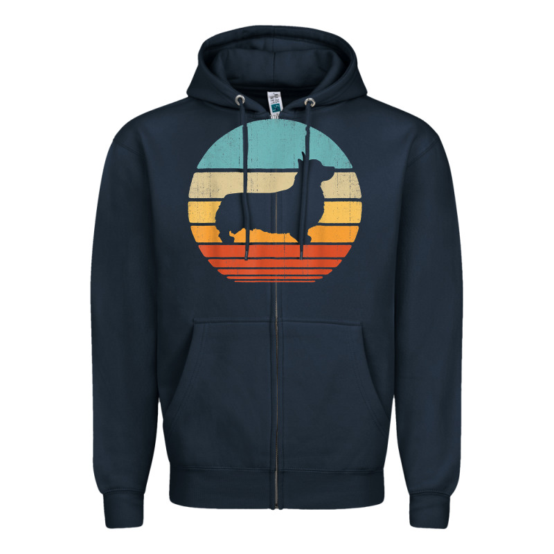 Corgi Retro Vintage 60s 70s Sunset Dog Lovers Men Women T Shirt Zipper Hoodie by linhVisuals | Teevron
