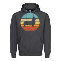 Smoke corgi retro vintage 60s 70s sunset dog lovers men women t shirt Zipper Hoodie - linhVisuals