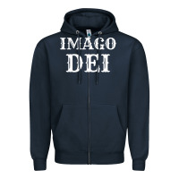 Navy imago dei image of god christian t shirt reformed jesus Zipper Hoodie - linhVisuals