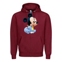 Burgundy baby micke  mouse Zipper Hoodie - linhVisuals