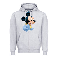 Heather Grey baby micke  mouse Zipper Hoodie - linhVisuals