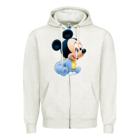 Oatmeal Heather baby micke  mouse Zipper Hoodie - linhVisuals
