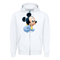 White baby micke  mouse Zipper Hoodie - linhVisuals