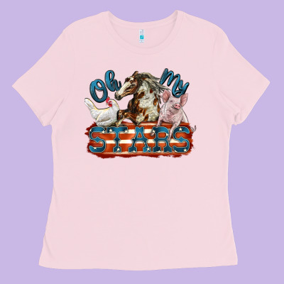 Oh My Stars Farm Animals Ladies Tee Designed By Fadigitalartstudio
