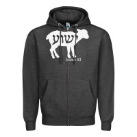 Charcoal Heather isaiah 53 lamb yeshua jesus t shirt Zipper Hoodie - linhVisuals