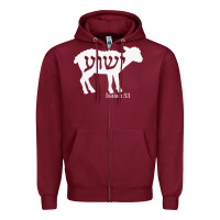 Burgundy isaiah 53 lamb yeshua jesus t shirt Zipper Hoodie - linhVisuals