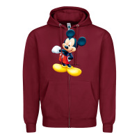 Burgundy micke mouse Zipper Hoodie - linhVisuals