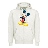 Oatmeal Heather micke mouse Zipper Hoodie - linhVisuals