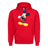 Red micke mouse Zipper Hoodie - linhVisuals