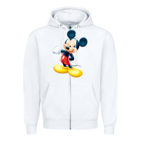 White micke mouse Zipper Hoodie - linhVisuals
