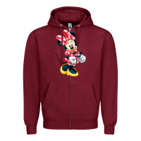Burgundy minni mouse Zipper Hoodie - linhVisuals