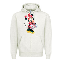 Oatmeal Heather minni mouse Zipper Hoodie - linhVisuals