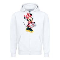 White minni mouse Zipper Hoodie - linhVisuals
