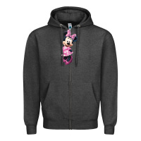Charcoal Heather minni mouse Zipper Hoodie - linhVisuals