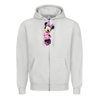 Dove Grey minni mouse Zipper Hoodie - linhVisuals