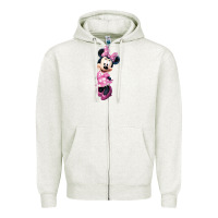 Oatmeal Heather minni mouse Zipper Hoodie - linhVisuals