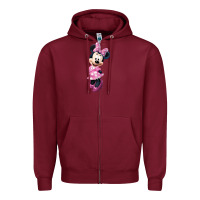 Burgundy minni mouse Zipper Hoodie - linhVisuals