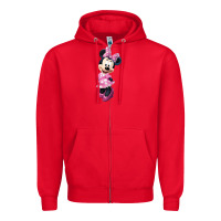 Red minni mouse Zipper Hoodie - linhVisuals