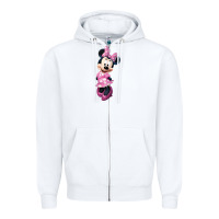 White minni mouse Zipper Hoodie - linhVisuals