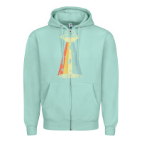 Seafoam vintage alien weed pot leaf ufo abduction marijuana cannabis t shirt Zipper Hoodie - linhVisuals