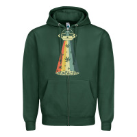 Sports Green vintage alien weed pot leaf ufo abduction marijuana cannabis t shirt Zipper Hoodie - linhVisuals