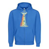 True Royal vintage alien weed pot leaf ufo abduction marijuana cannabis t shirt Zipper Hoodie - linhVisuals