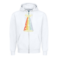 White vintage alien weed pot leaf ufo abduction marijuana cannabis t shirt Zipper Hoodie - linhVisuals