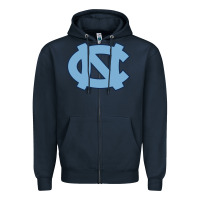 Navy north carolina Zipper Hoodie - linhVisuals