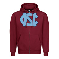 Burgundy north carolina Zipper Hoodie - linhVisuals