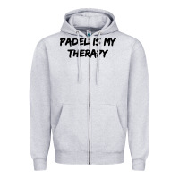 Heather Grey padel is my therapy Zipper Hoodie - linhVisuals