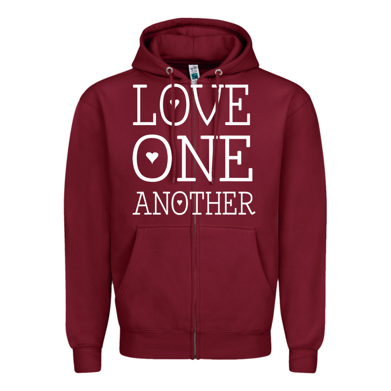Love One Another Jesus Quote Christian T Shirt Zipper Hoodie by linhVisuals | Teevron