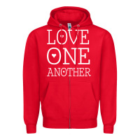 Red love one another jesus quote christian t shirt Zipper Hoodie - linhVisuals