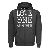 Charcoal Heather love one another jesus quote christian t shirt Zipper Hoodie - linhVisuals