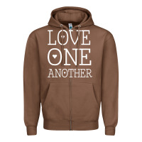 Chestnut love one another jesus quote christian t shirt Zipper Hoodie - linhVisuals