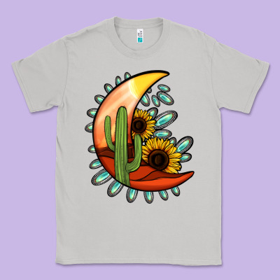 Turquoise Desert Moon Classic Tee Designed By Jasminsmagicworld