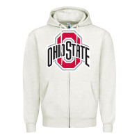 Oatmeal Heather OSU, athletics gear Zipper Hoodie - linhVisuals