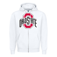 White OSU, athletics gear Zipper Hoodie - linhVisuals
