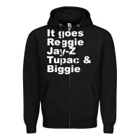 Black it goes reggie jay Zipper Hoodie - linhVisuals
