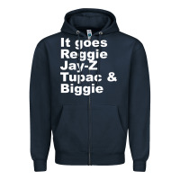 Navy it goes reggie jay Zipper Hoodie - linhVisuals