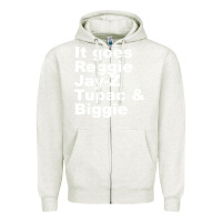 Oatmeal Heather it goes reggie jay Zipper Hoodie - linhVisuals