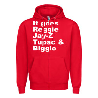 Red it goes reggie jay Zipper Hoodie - linhVisuals